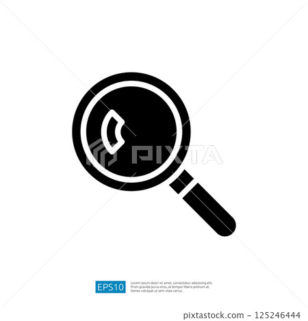Black Magnifying Glass Icon for Education and Research Symbolizing Exploration and Inquiry in Learning 125246444