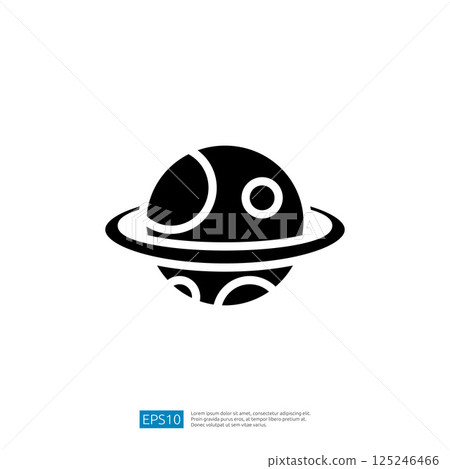 Stylized Illustration of a Ringed Planet in Space Representing Astronomy and Cosmic Themes for Educational Purposes Stylized Illustration of a Ringed Planet in Space Representing Astronomy and Cosmic Themes for Educational Purposes 125246466