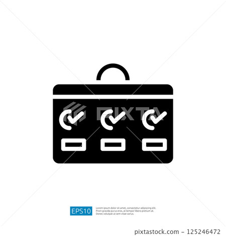 Organizational Checklist Icon Representing Task Management With Check Marks For Efficient Planning And Workflow In Educational Context 125246472