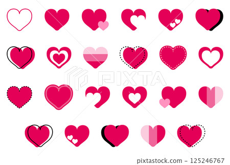Simple heart mark set red 125246767
