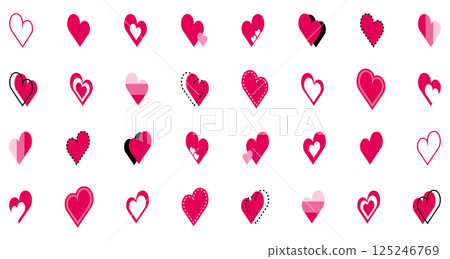 Simple heart mark set red 125246769