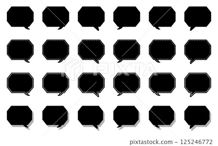 Simple cornered octagon speech bubble set 125246772