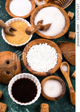 Various sugar replacement, healthy sweetener concept 125247127