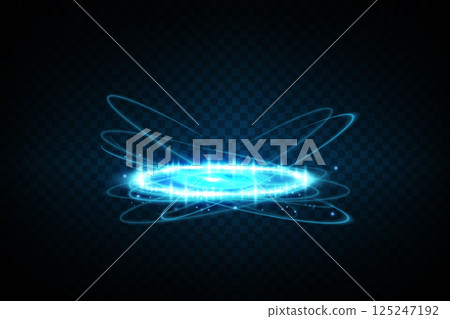 A Glowing Blue Energy Aura Enhanced with Brilliant Light Effects for a Unique Visual Appeal and Impact 125247192