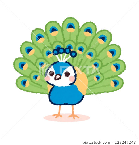 Deformation, peacock illustration, simple, icon, material, no background 125247248