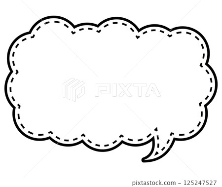 簡單的黑白點狀氣泡，細長的雲狀，朝右 02 125247527