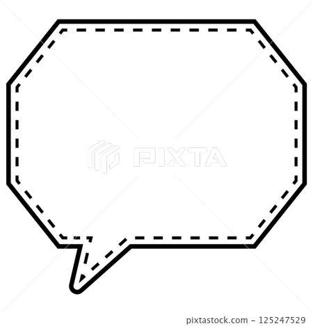 一個簡單的黑白點狀對話泡泡,八角形,有角,朝左 03 一個簡單的黑白點狀對話泡泡,八角形,有角,朝左 03 125247529