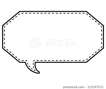 一個簡單的黑白點狀對話泡泡,細長的八角形,朝左 02 一個簡單的黑白點狀對話泡泡,細長的八角形,朝左 02 125247531