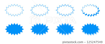 簡單細長的鋸齒狀語音氣泡集 125247549