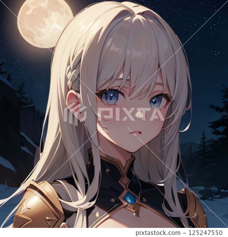 女孩仰望夜空 125247550