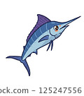 Simple and cute swordfish illustration 125247556