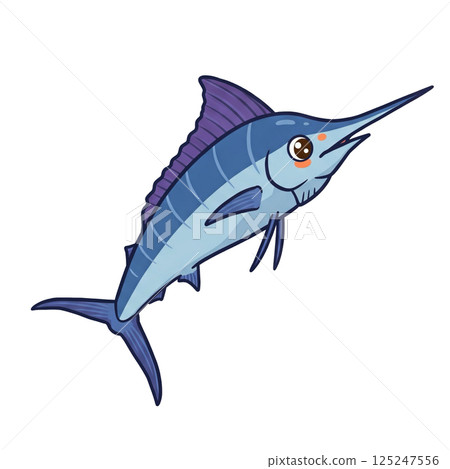 簡單可愛的箭魚插畫 125247556