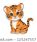 Simple and cute tiger illustration 125247557