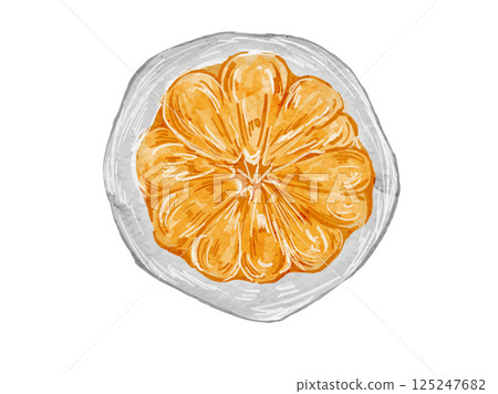 A vivid and delicious looking fruit daifuku illustration material drawn in watercolors. A vivid and delicious looking fruit daifuku illustration material drawn in watercolors. 125247682