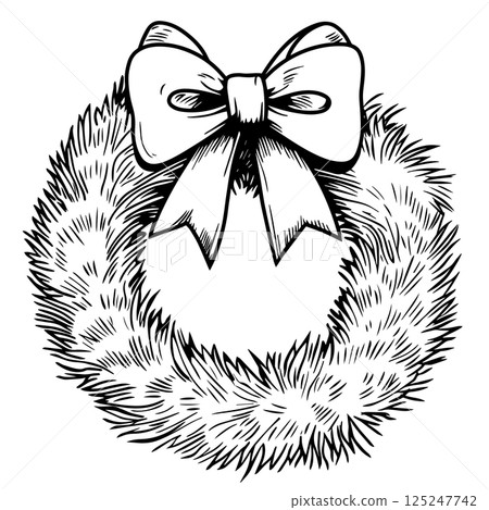 christmas, wreath, vector 125247742