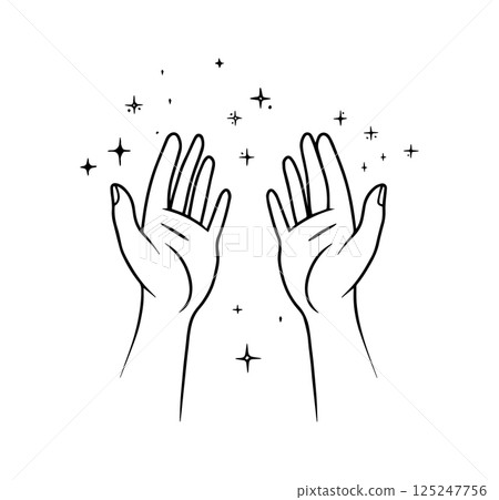 hand, vector, gesture 125247756