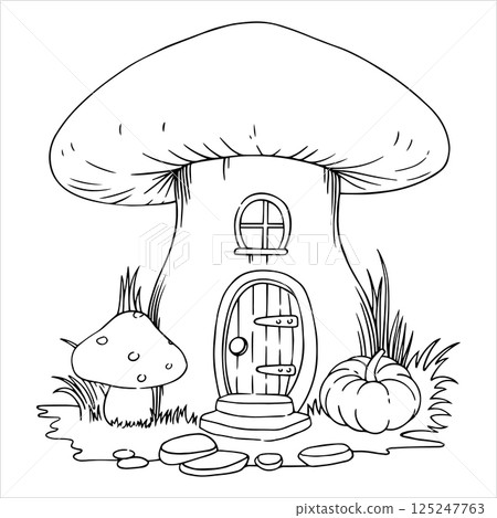 mushroom, sketch, vector 125247763