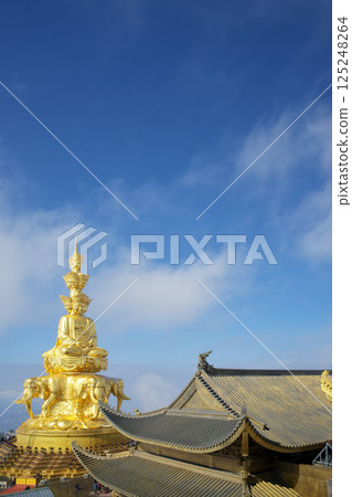 Temples and Buddha statues at the Golden Summit of Mount Emei, Sichuan Temples and Buddha statues at the Golden Summit of Mount Emei, Sichuan 125248264