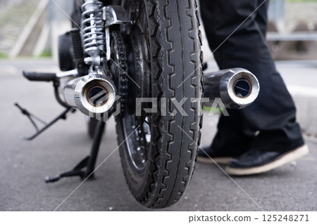 Motorcycle, vintage car, exhaust gas regulations 125248271