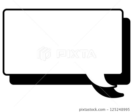 Simple black and white shaded speech bubble, rectangular, right-facing 01 Simple black and white shaded speech bubble, rectangular, right-facing 01 125248995