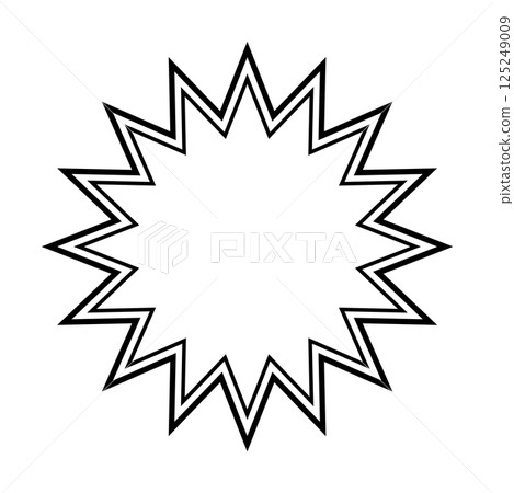Simple black and white double line speech bubble jagged shape 01 Simple black and white double line speech bubble jagged shape 01 125249009