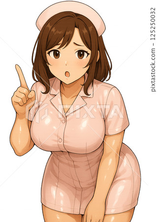 A nurse gently scolds 125250032