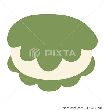 Illustration of a simple Kashiwamochi Illustration of a simple Kashiwamochi 125250201