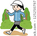 Walking woman_with background 125250797