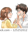 一對友善的夫妻互相凝視 125252012