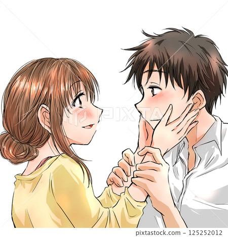 一對友善的夫妻互相凝視 125252012