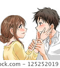 一對友善的夫妻互相凝視 125252019