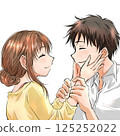 一對友善的夫妻互相凝視 125252022