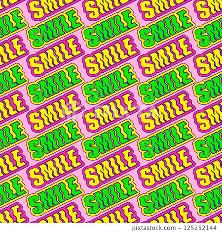 Bright playful funny pattern with quote word smile Bright playful funny pattern with quote word smile 125252144