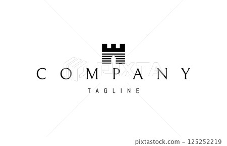 Vector logo with an abstract image of a watchtower. Vector logo with an abstract image of a watchtower. 125252219
