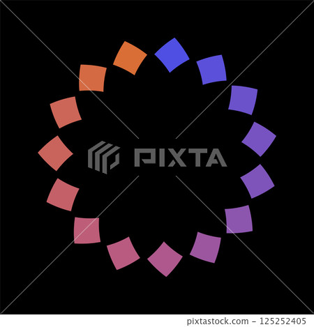 Colorful circle loader icon. Symbol of reload, refresh, loading, recycle and repeat. Interconnecting round arrow vector icon 125252405