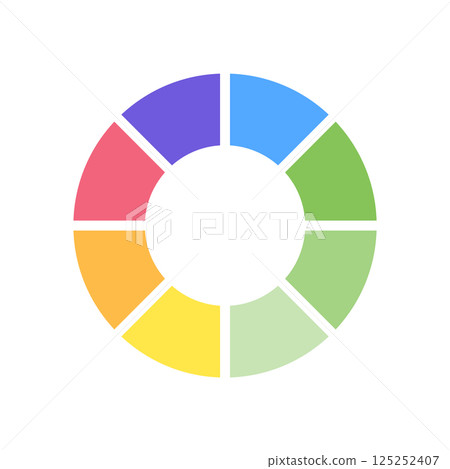 Colorful circle loader icon. Symbol of reload, refresh, loading, recycle and repeat. Interconnecting round arrow vector icon 125252407