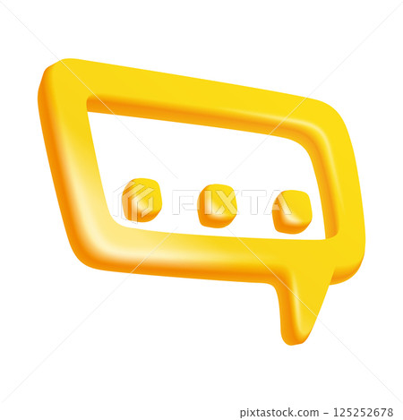 Social media icon. Speech bubble for online social media in modern and minimalist design. Perfect for websites, apps, and presentations. Cartoon design symbol isolated on white background 125252678