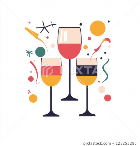 This vibrant party logo features celebratory icons and minimalistic typography, perfect for events focused on joy and togetherness. This vibrant party logo features celebratory icons and minimalistic typography, perfect for events focused on joy and togetherness. 125253283