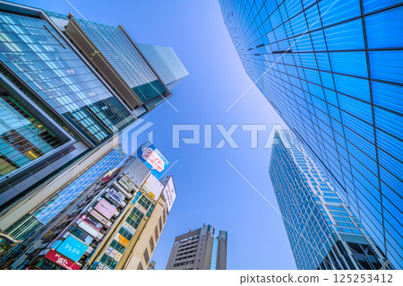 New view of Tokyo cityscape in Japan. Summer heat...View of Shibuya Hikarie, Shibuya Aksh, Shibuya Scramble Square, etc. New view of Tokyo cityscape in Japan. Summer heat...View of Shibuya Hikarie, Shibuya Aksh, Shibuya Scramble Square, etc. 125253412