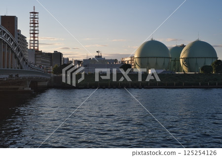 Landscape with a gas tank 125254126