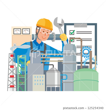 Male worker performing maintenance at an industrial plant Male worker performing maintenance at an industrial plant 125254340