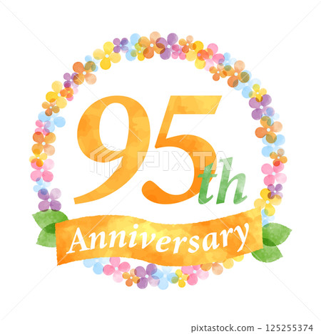 95th anniversary flower wreath frame 125255374