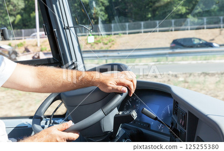 Bus or coach driver at work 125255380