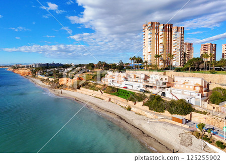 Show title suggestion Aerial stunning coastal view of Dehesa de Campoamor on Costa Blanca 125255902