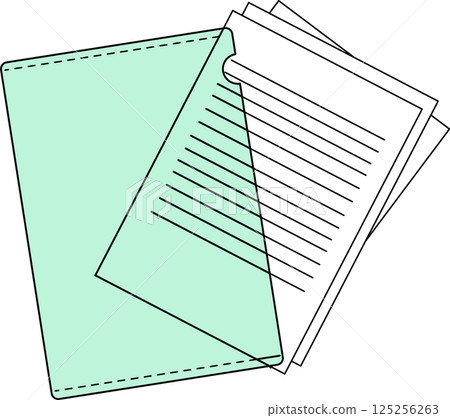 Illustration of documents and clear files Illustration of documents and clear files 125256263
