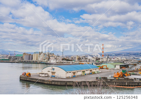 The view from the observation deck at Fuji and Port View Park in Fuji City (Shizuoka Prefecture) 125256348