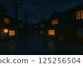 Japanese-style streetscape on a rainy night 125256504