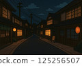 Quiet Japanese-style streetscape at night 125256507