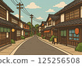 Japanese-style streetscape on a sunny day 125256508