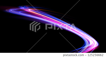 Crafting Eye Catching and Dynamic Light Trails on a Striking Black Background to Intensify the Visual Experience 125256662